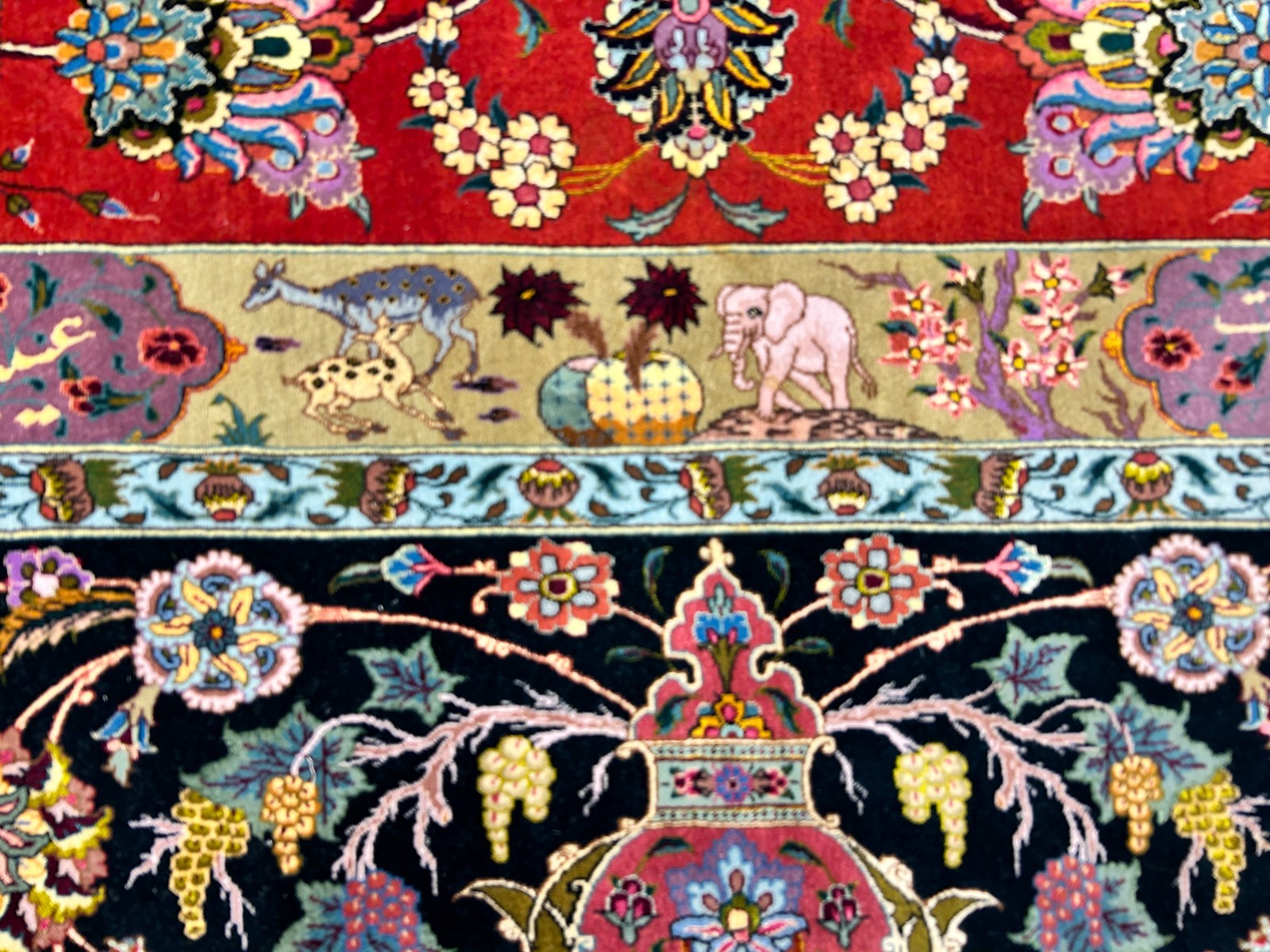 Collector Item - 10'9"x14'8" Hand-Knotted Wool & Silk Tabrize Area Rug