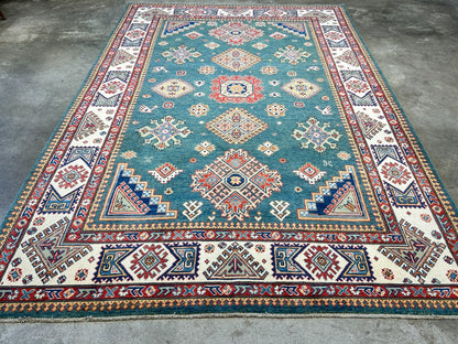 7'x10' Hand-Knotted 100% Wool Carpet - Fine Kazak Area Rug