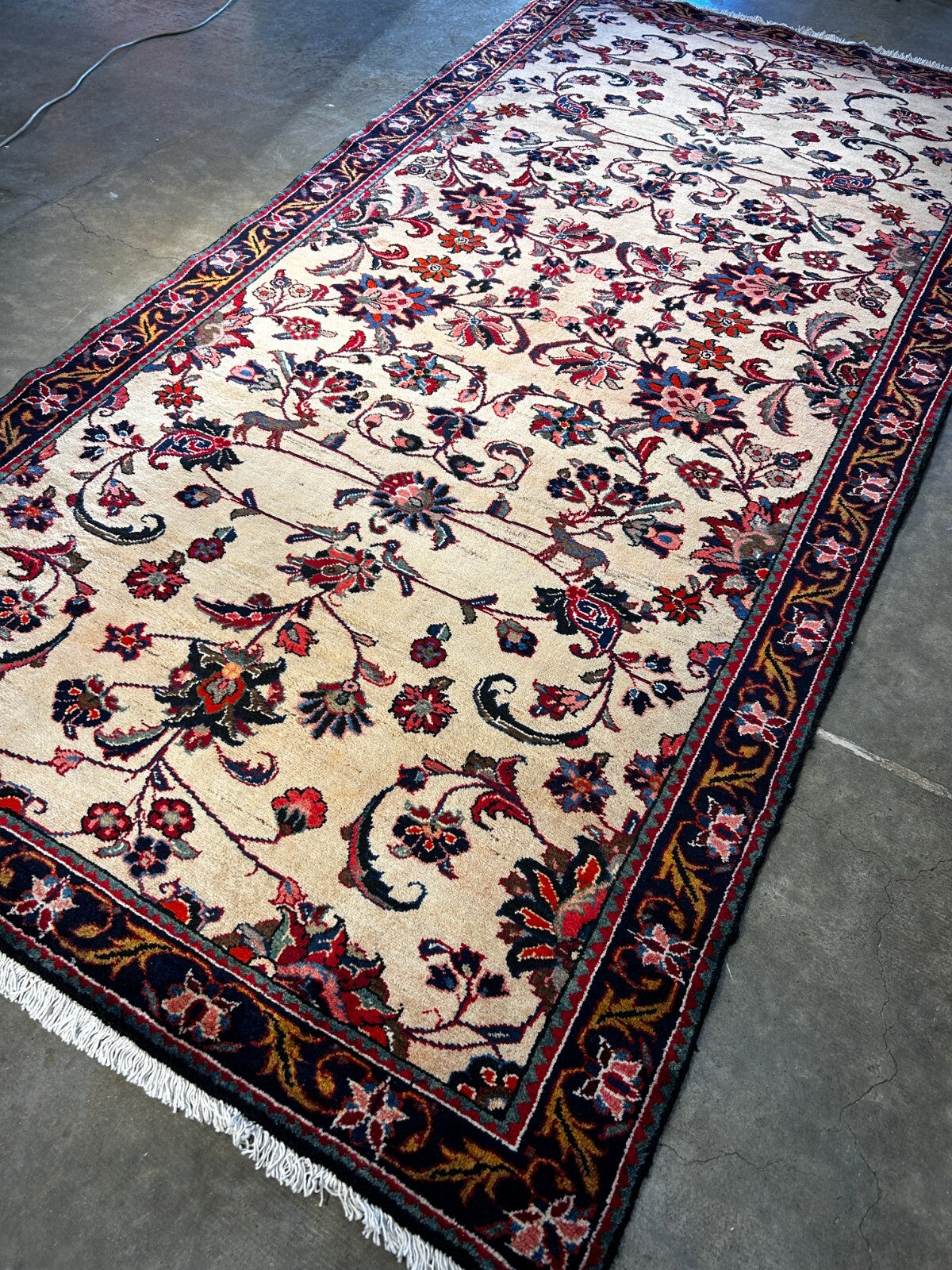 5'1" x 10'3" Hand-Knotted 100% Wool Pile Nahavande Area Rug - Carpet