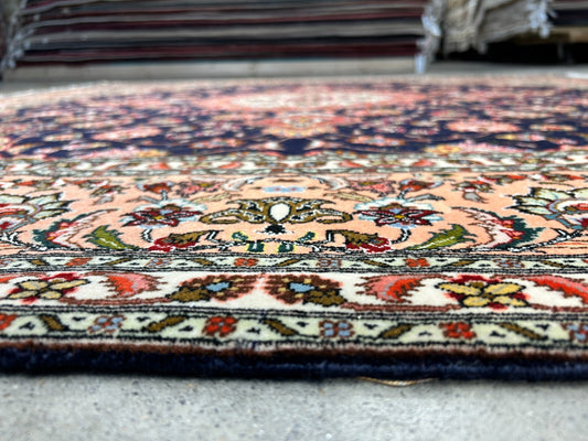 6'5"x6'7" Fine Hand-Knotted Wool & Silk Tabrize Rug - Area Carpet