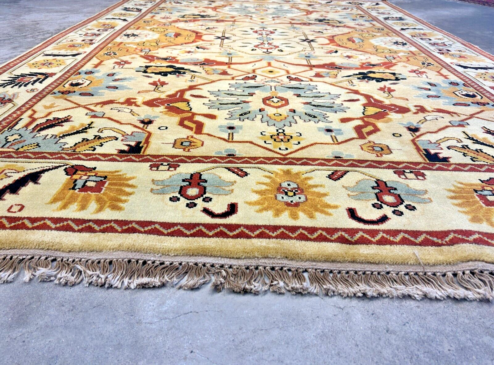 6'2"x9'0" Hand-Knotted 100% Wool Pile Indian Bakhsayeshe Carpet - Area Rug