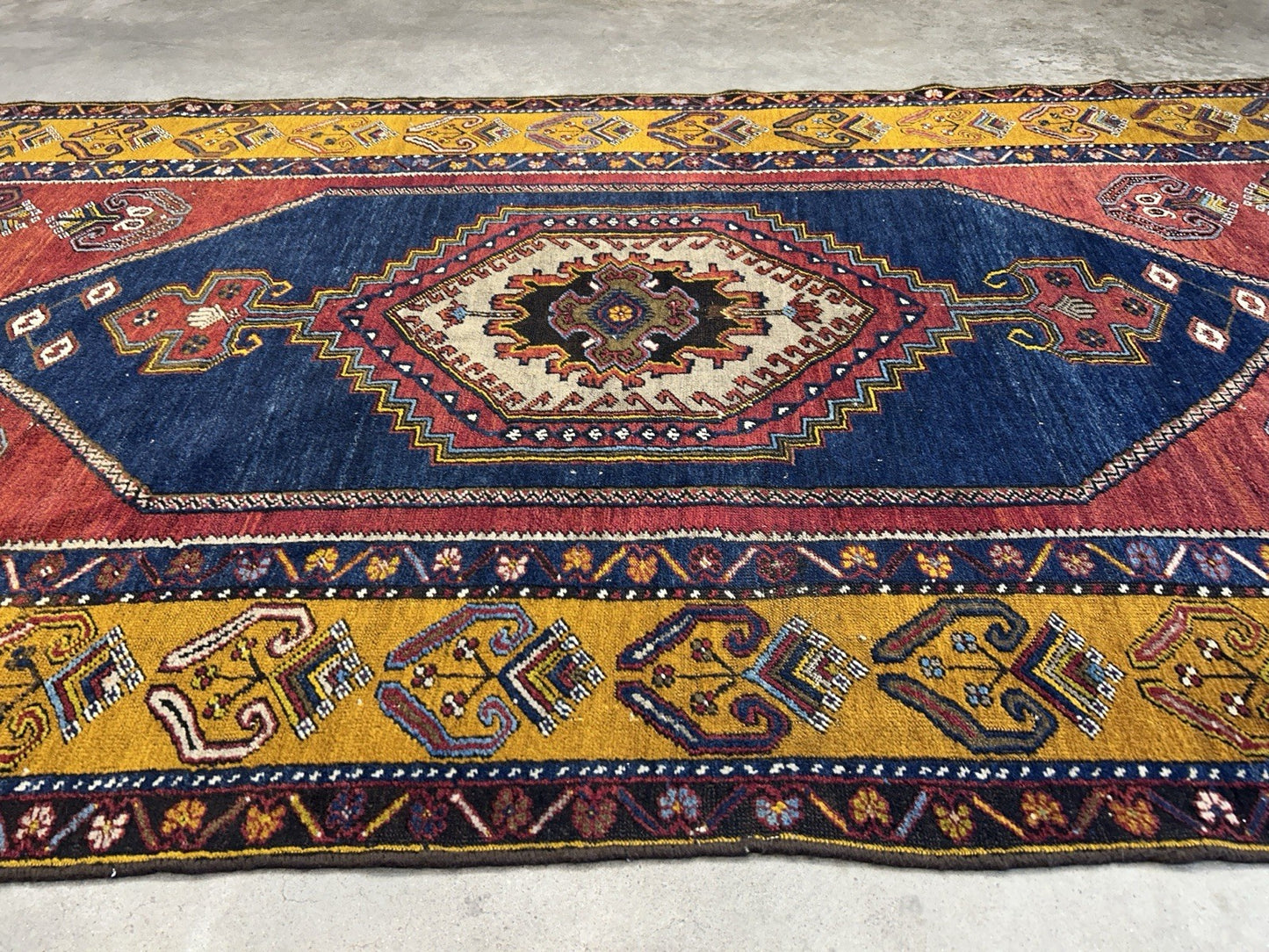 4'2"x8'1" Antique Hand-Knotted 100% Wool Pile Kazak Caucasian Area Rug - Carpet