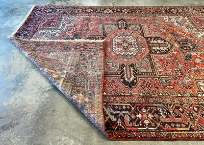 8'10"x11'8" Hand-Knotted 100% Wool Pile Herize Rug