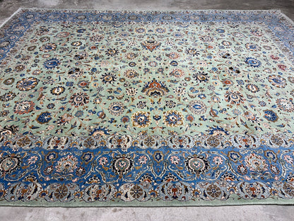 10'6"x14'6" Hand-Knotted 100% Wool Pile Kashane Rug