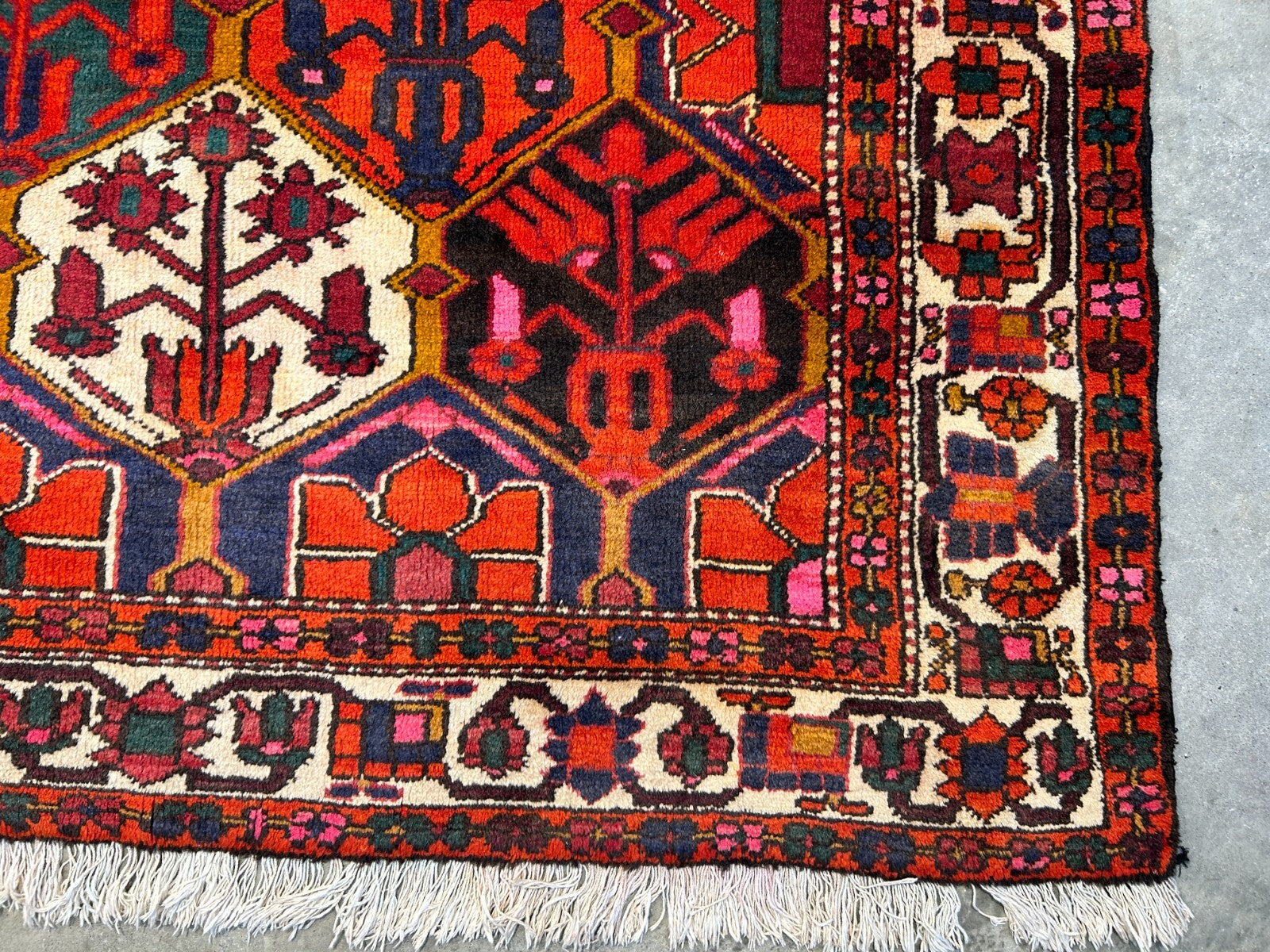 6'9"x9'9" Hand-Knotted 100% Lamb Wool Bakhtiarie Carpet - Area Rug