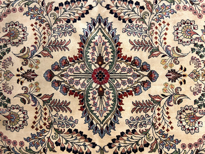 9'1"x12'1" Hand-Knotted 100% Lamb Wool Sarouke Design Carpet - Area Rug