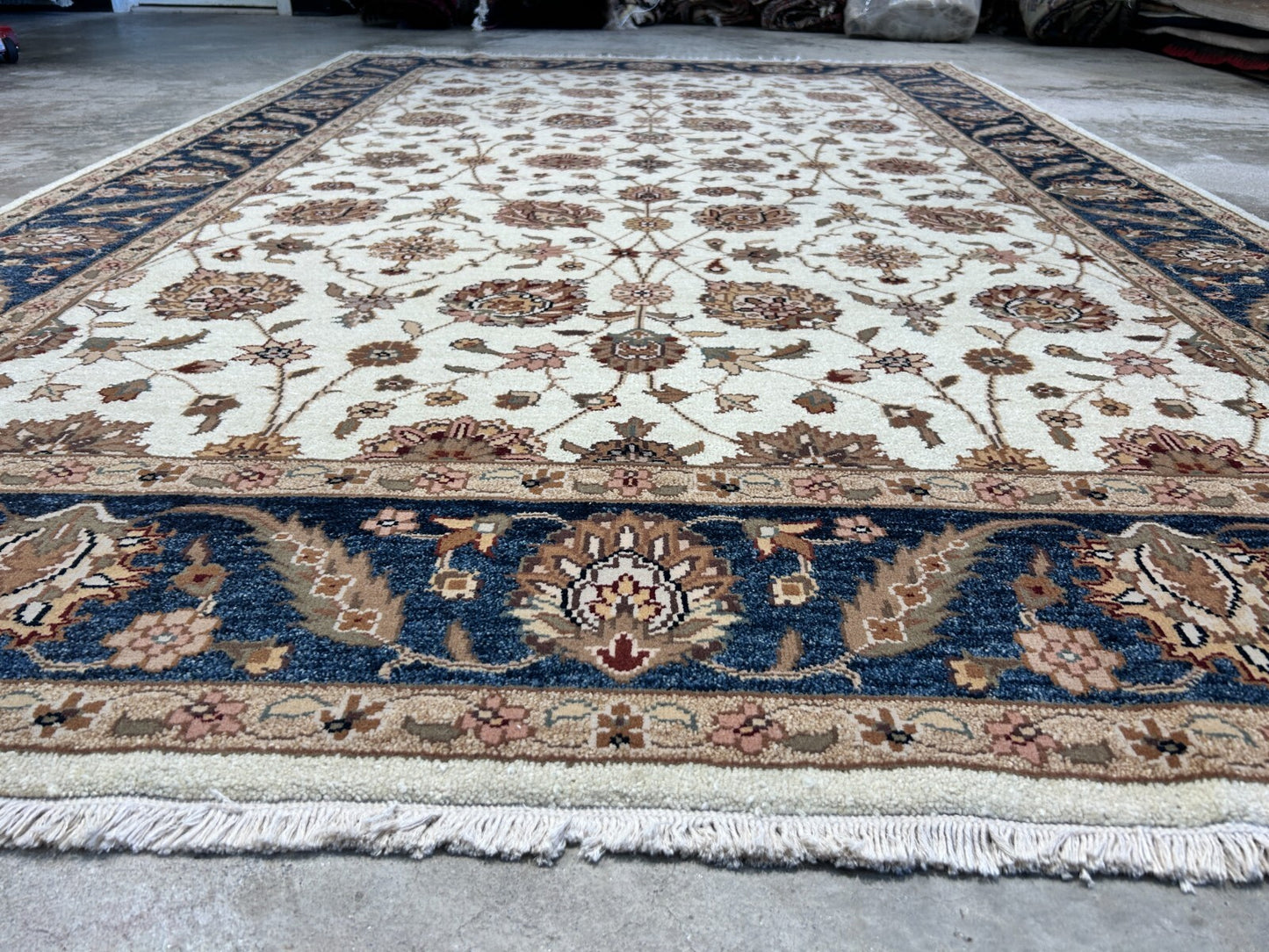 6'x9' Hand-Knotted 100% Wool Pile Indian Agra Carpet - Area Rug