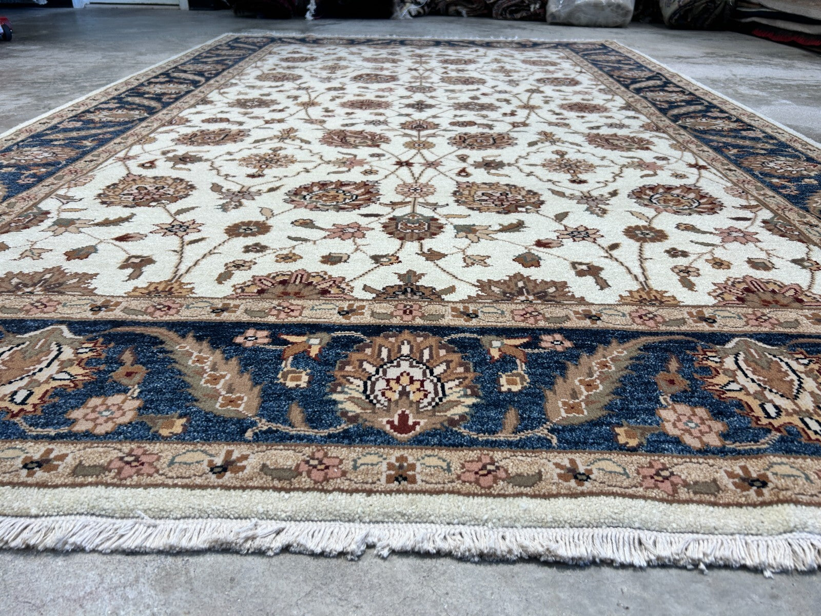 6'x9' Hand-Knotted 100% Wool Pile Indian Agra Carpet - Area Rug