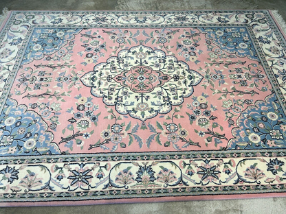 6'2"x8'10" Hand-Knotted 100% Wool Pile Tabrize Design Carpet - Area Rug
