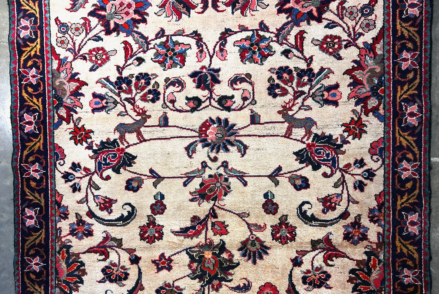 5'1" x 10'3" Hand-Knotted 100% Wool Pile Nahavande Area Rug - Carpet