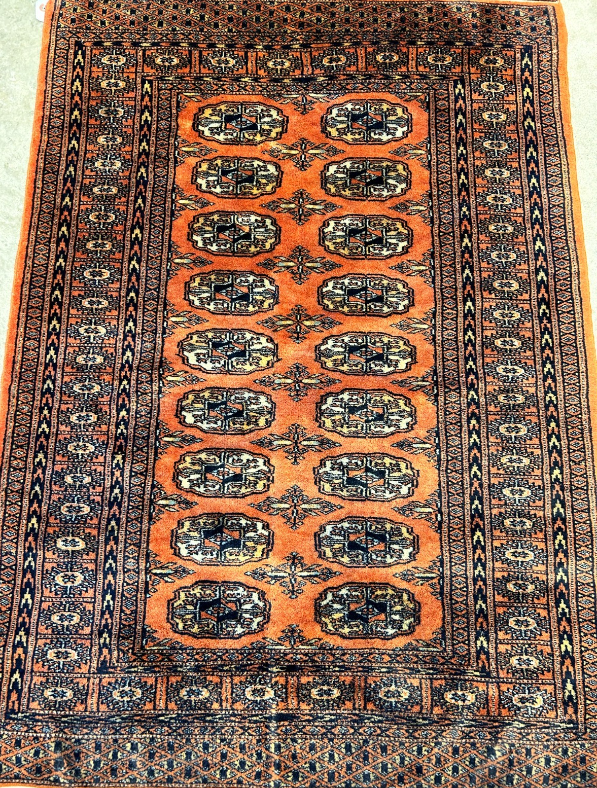 2'8"x3'11" Hand-Knotted 100% Wool Pile Bokhara Rug