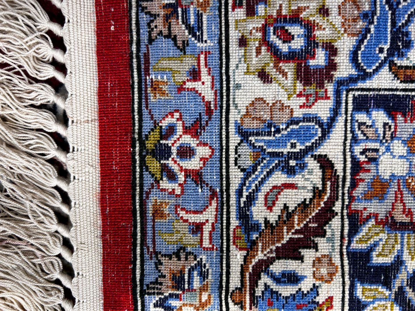 8'1"x11'6" Extra Fine Hand-Knotted Wool & Silk Isfahane Rug