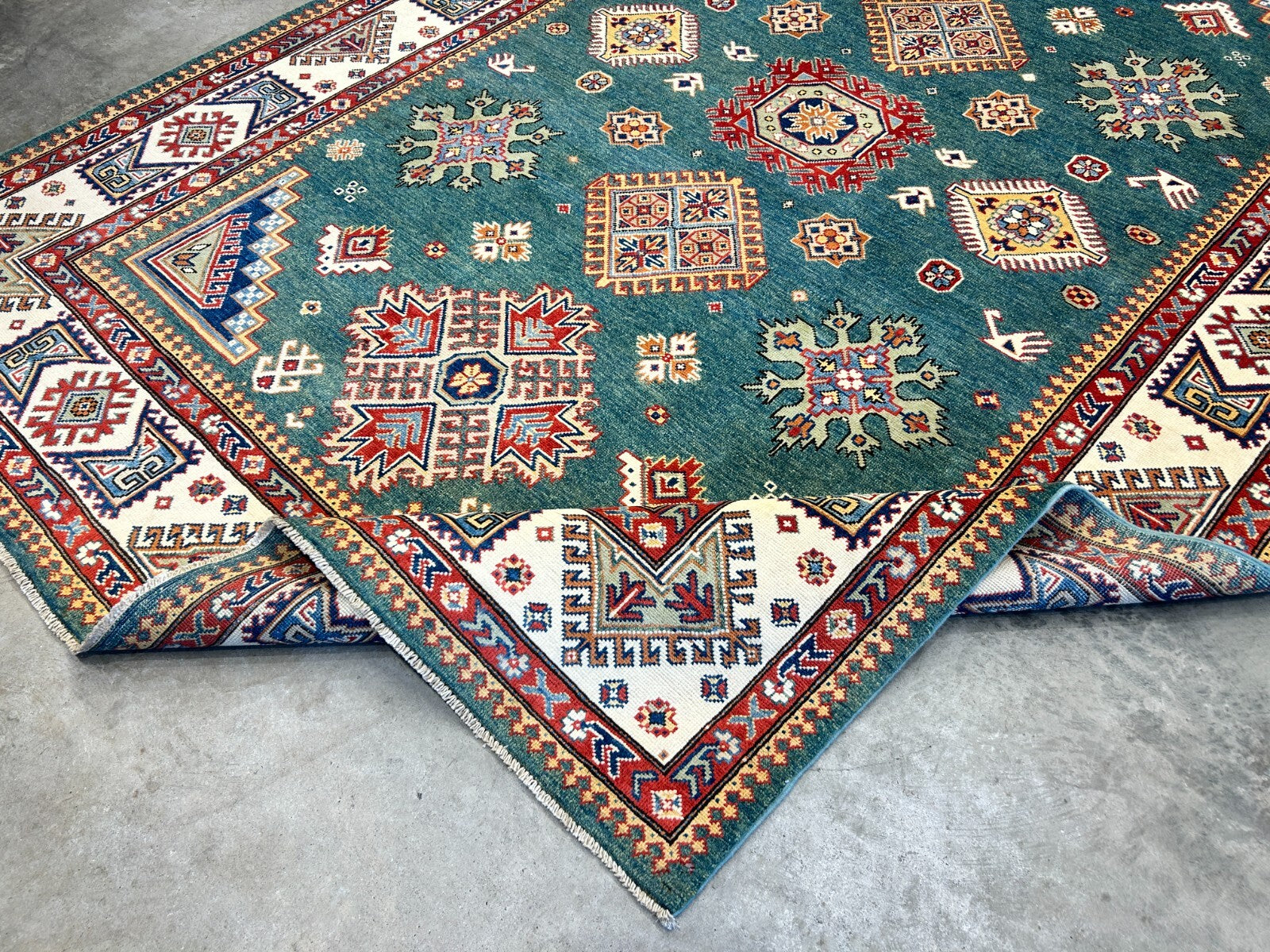 7'x10' Hand-Knotted 100% Wool Carpet - Fine Kazak Area Rug