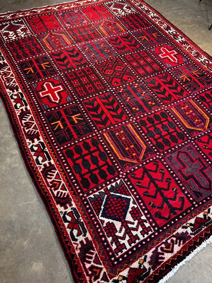 5'5" x 7'6'' Hand-Knotted 100% Wool Pile Bakhtiare Area Rug