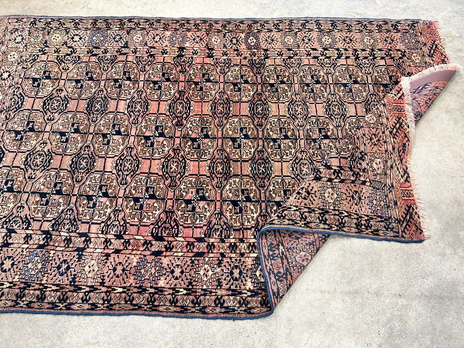 3'4"x5'3" Antique Hand-Knotted 100% Wool Pile Taky Bokhara Rug
