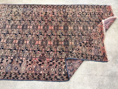 3'4"x5'3" Antique Hand-Knotted 100% Wool Pile Taky Bokhara Rug