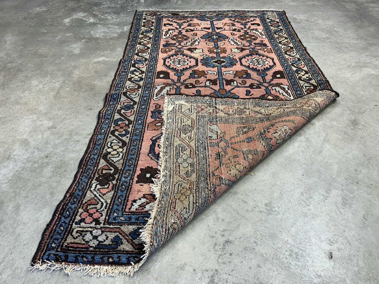 3’3”x6’ Antique Hand-Knotted 100% Wool Pile Hamadane Area Rug - Carpet
