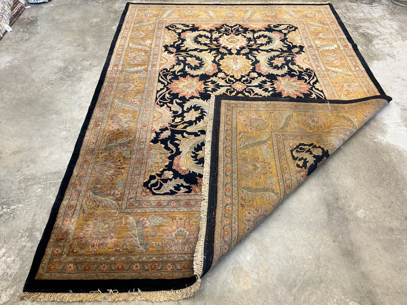 9' x 12' Hand-Knotted 100% Wool Carpet - Indian Agra Area Rug