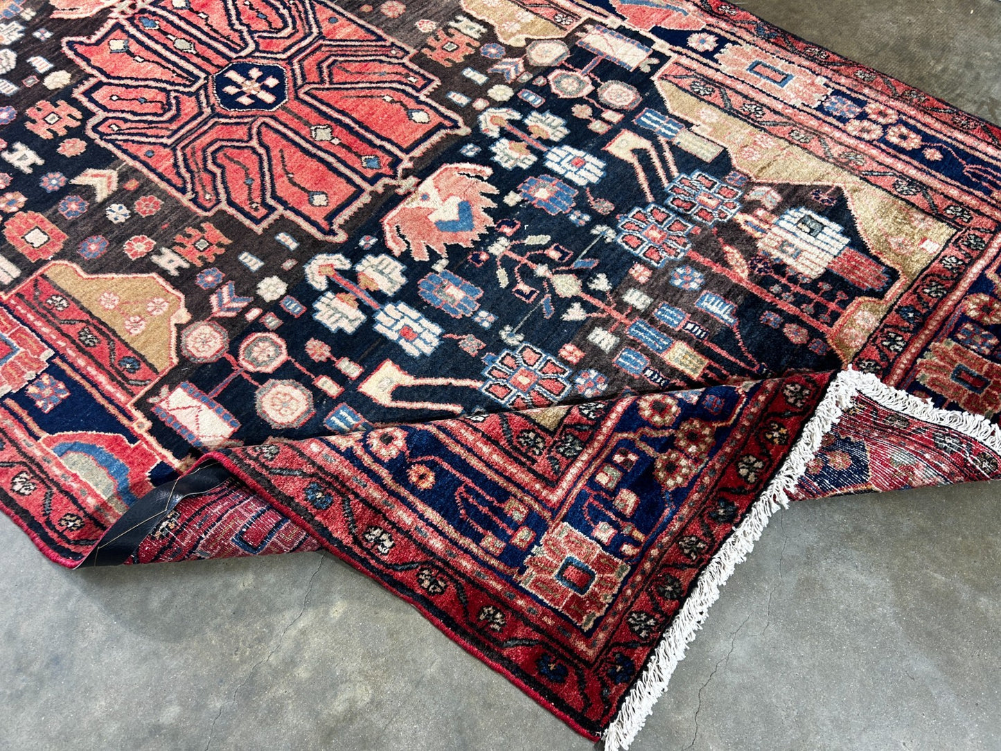 5'3" x 9'11" Hand-Knotted 100% Lamb Wool Pile Nahavande Area Rug - Carpet