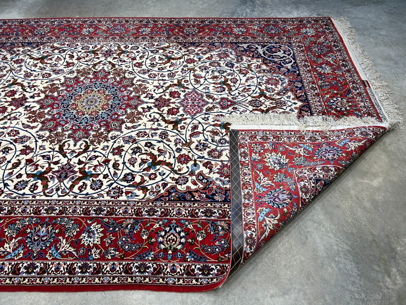 6'6"x10'2" Extra-Fine Hand-Knotted Wool & Silk  Isfahane Seirafian Rug - Signed