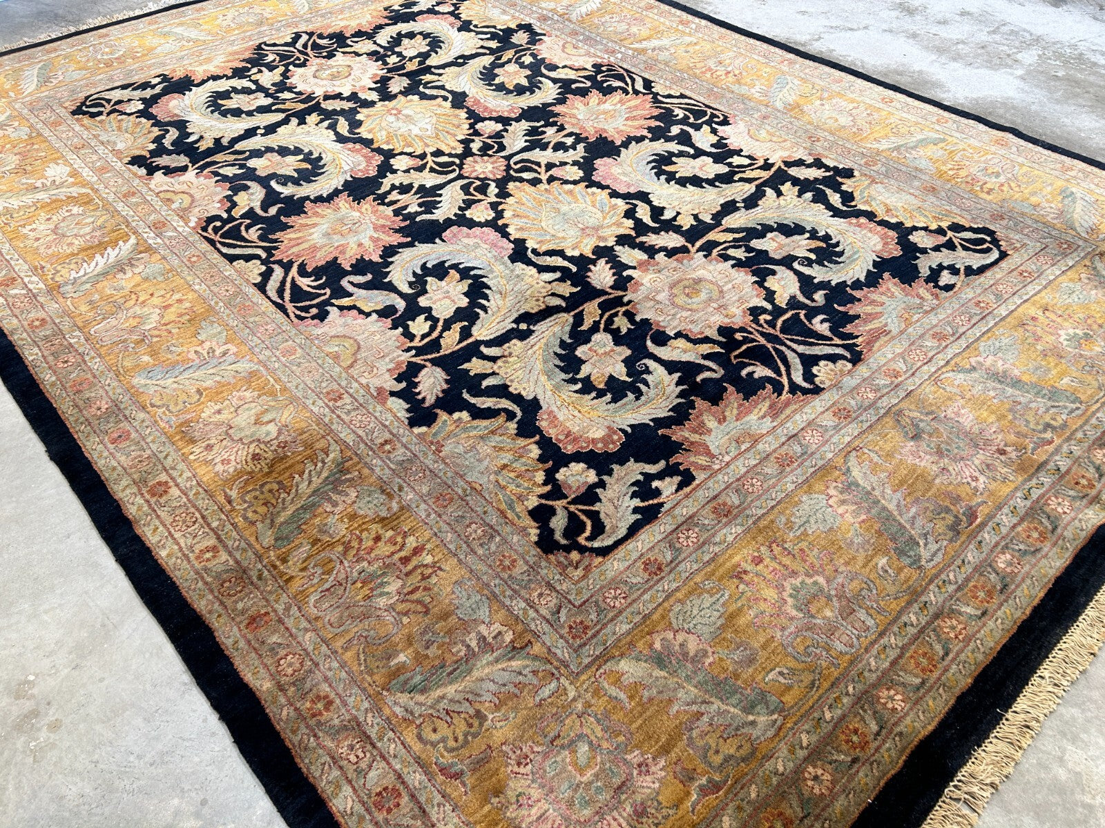9' x 12' Hand-Knotted 100% Wool Carpet - Indian Agra Area Rug