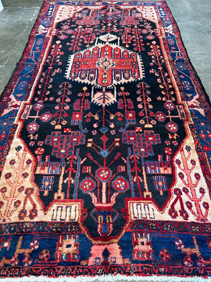 5'1" x 10'2'' Hand-Knotted 100% Lamb Wool Carpet - Nahavande Area Rug