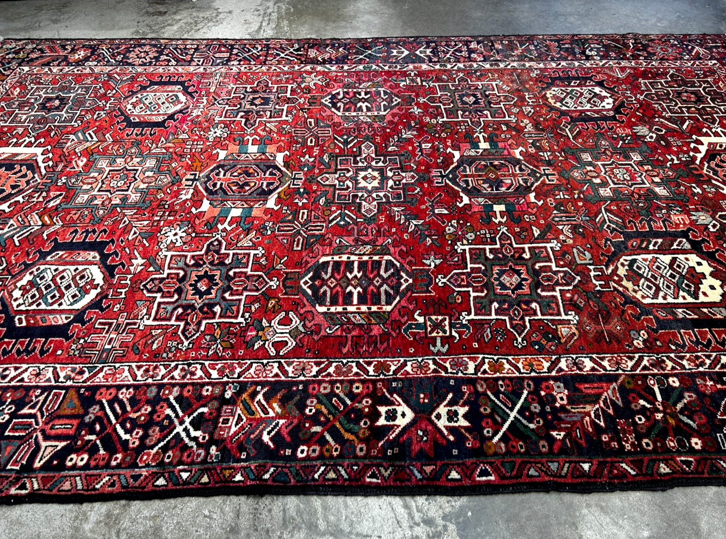 7'8" x 12' Hand-Knotted 100% Wool Pile Karaja  Area Rug - Carpet