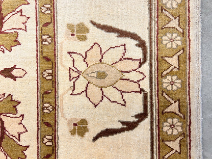 7'0"x9'3" Hand-Knotted 100% Wool Pile Indian Arut Carpet - Area Rug