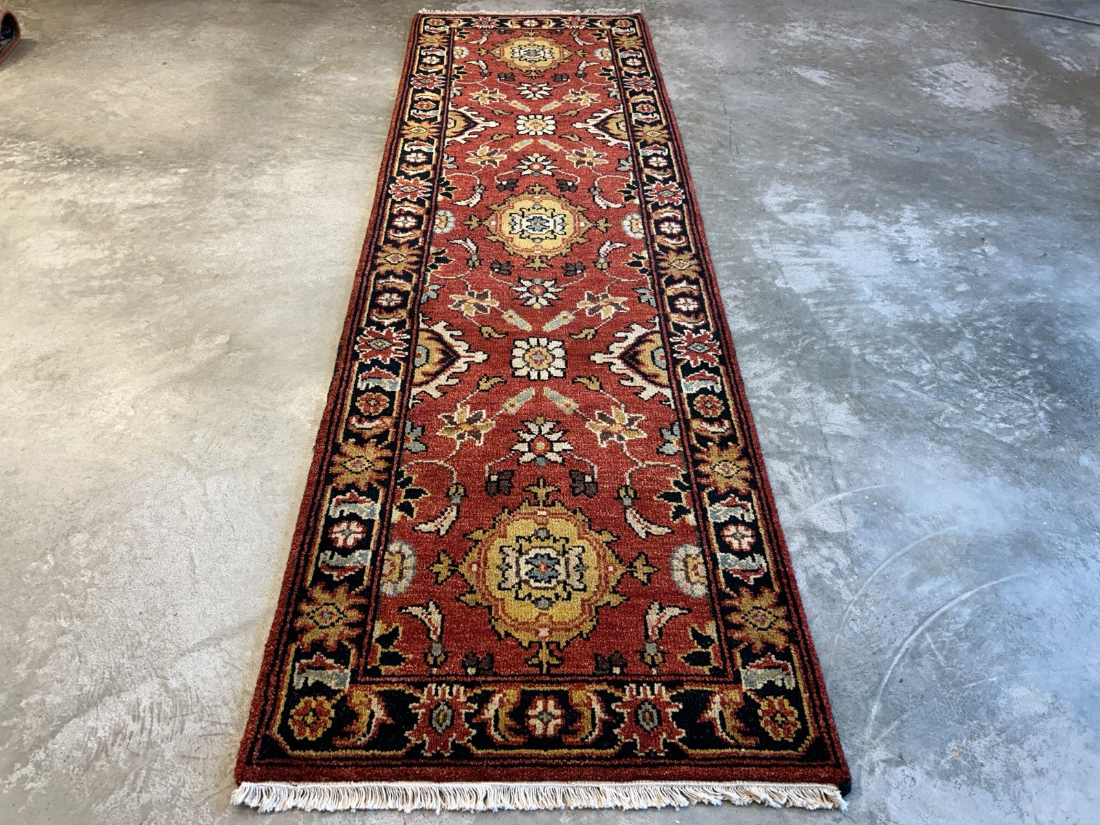 2'6"x8'1" Hand-Knotted 100% Wool Pile Runner Rug - Carpet
