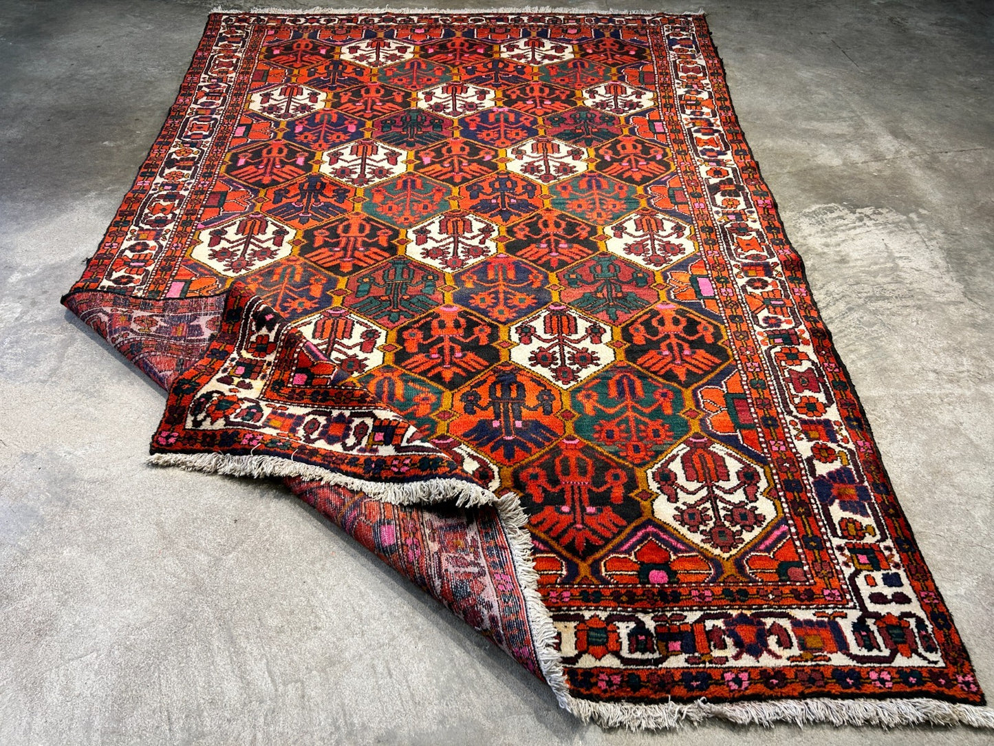 6'9"x9'9" Hand-Knotted 100% Lamb Wool Bakhtiarie Carpet - Area Rug