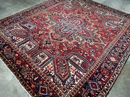 7'9"x9'1" Hand-Knotted 100% Wool Herize Carpet - Area Rug - Square Shaped