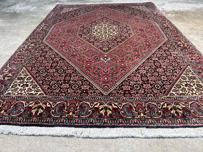 3'9"x5'8" Hand-Knotted 100% Wool Bidjare Carpet - Area Rug