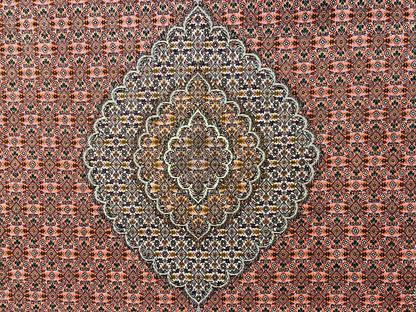 6'10"x10'1" Fine Hand-Knotted Wool & Silk Blend Tabrize Mahi Carpet - Area Rug