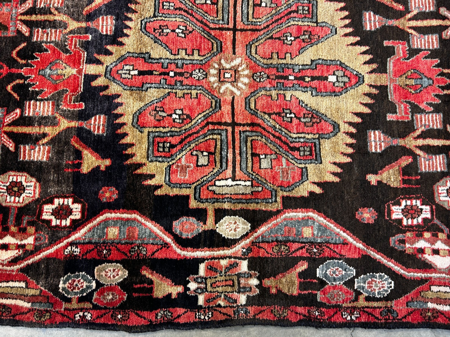 4'9" x 10'8" Hand-Knotted 100% Wool Pile Nahavande Area Rug - Carpet