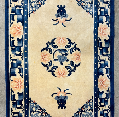 3'x5' Hand-Knotted 100% Wool Pile Art Deco Rug