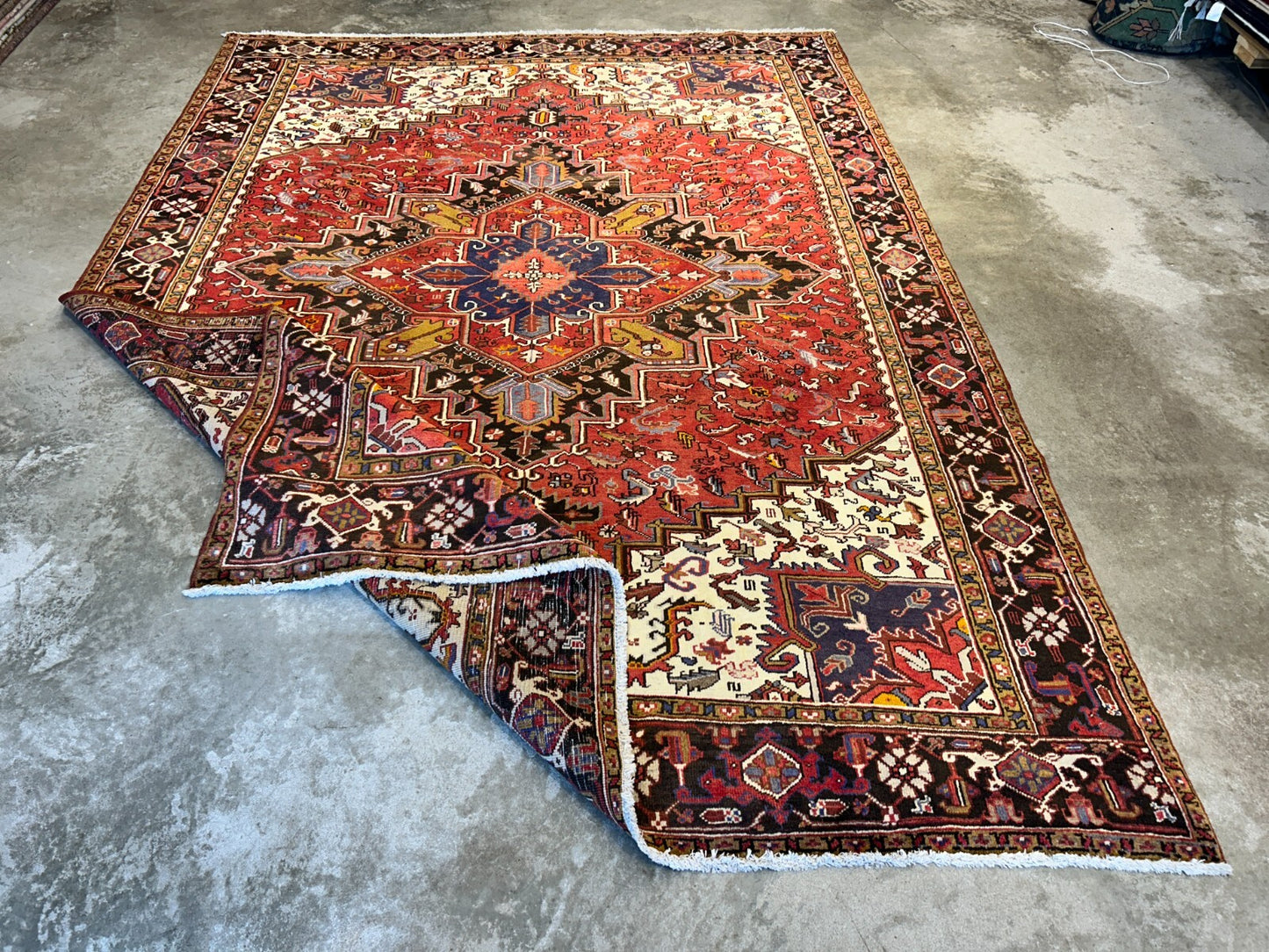 8'3"x11'5" Hand-Knotted 100% Wool Pile Herize Rug