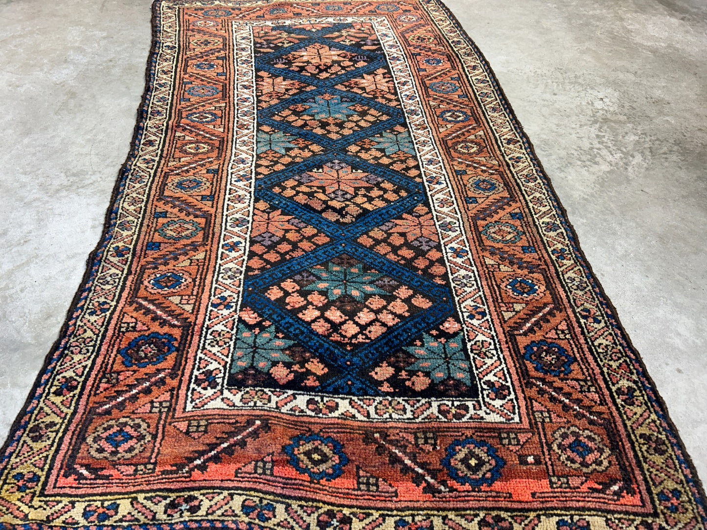 3'4"x6'6" Antique Hand-Knotted 100% Wool Pile Kordish Area Rug - Carpet