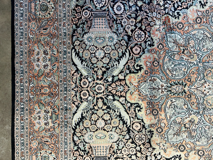 9'x12'6" Hand-Knotted 100%  Kashmiri Silk Pile Area Rug