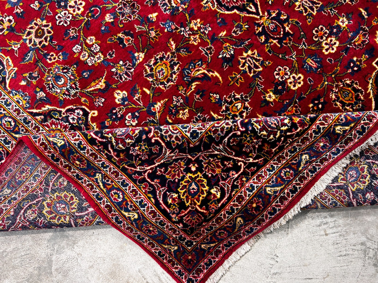 8'4"x12' Hand-Knotted 100% Wool Pile Kashane Area Rug - Signed