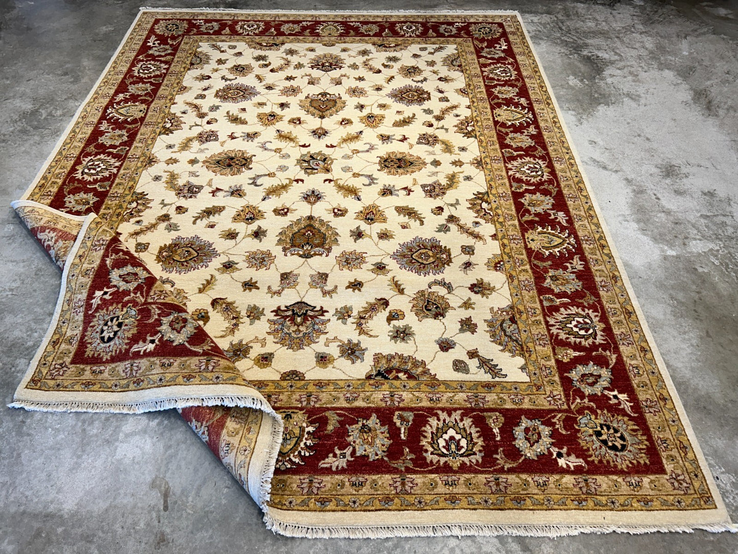 9'x12' Hand-Knotted 100% Wool Pile Kashane Design Carpet - Area Rug