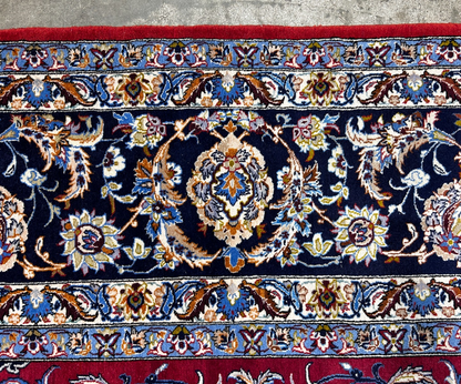 8'1"x11'6" Extra Fine Hand-Knotted Wool & Silk Isfahane Rug