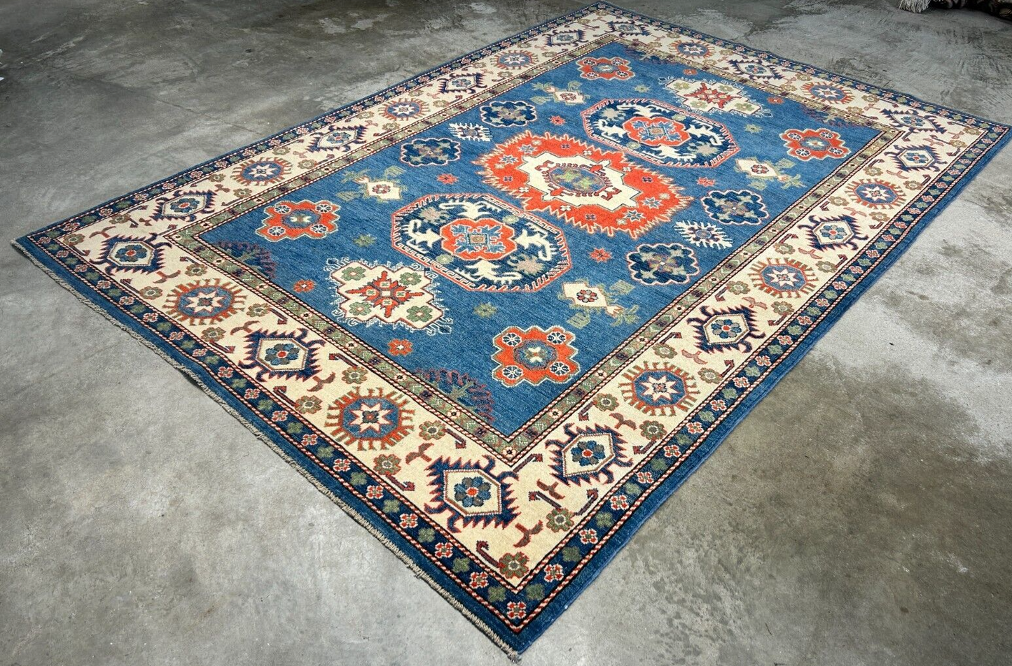 6'x8'8" Hand-Knotted 100% Wool Carpet - Fine Kazak Area Rug