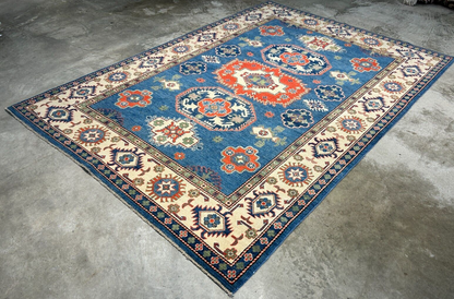 6'x8'8" Hand-Knotted 100% Wool Carpet - Fine Kazak Area Rug