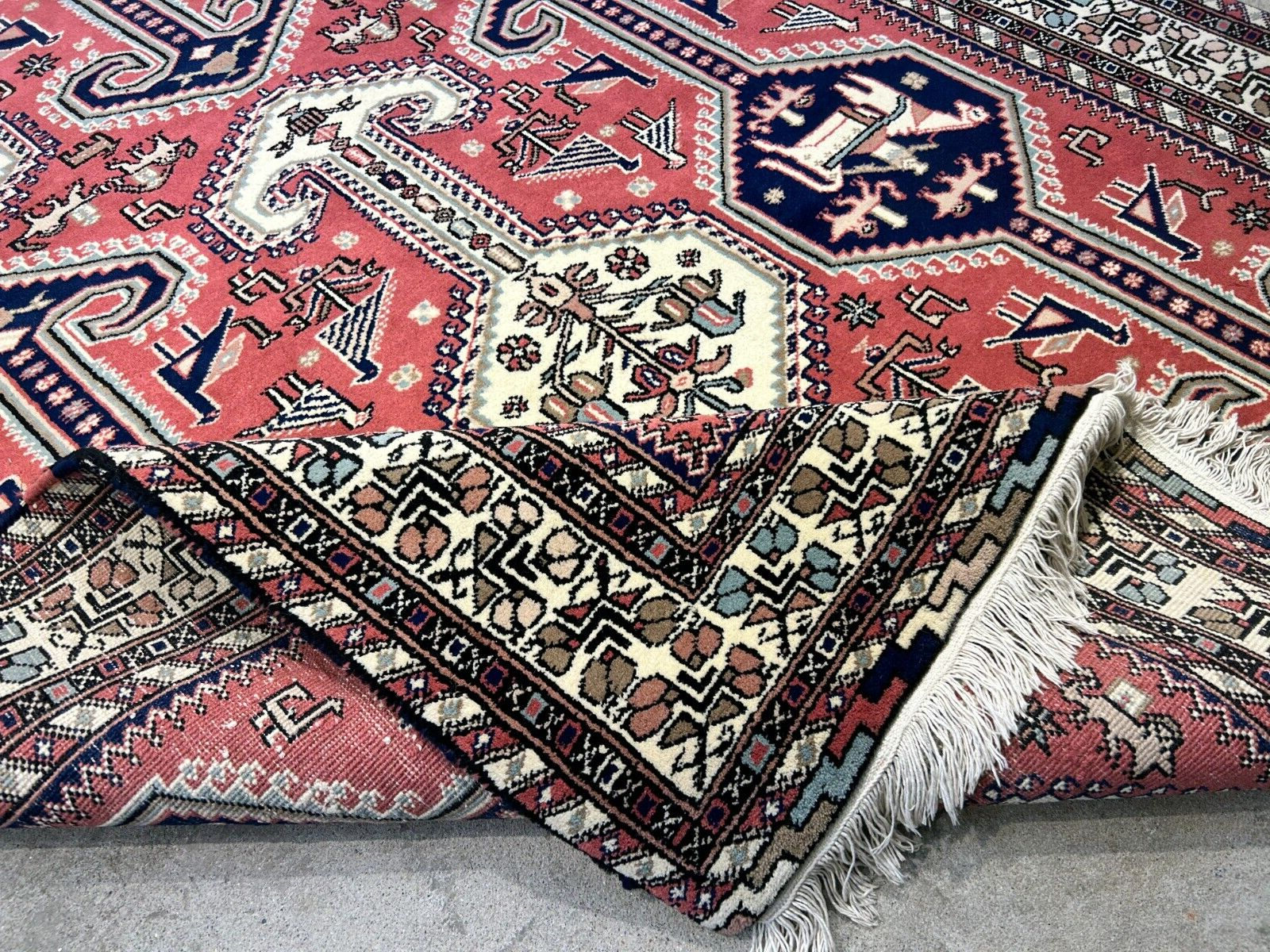 6'2"x9'0" Hand-Knotted 100% Wool Pile Indian Serapi Carpet - Area Rug