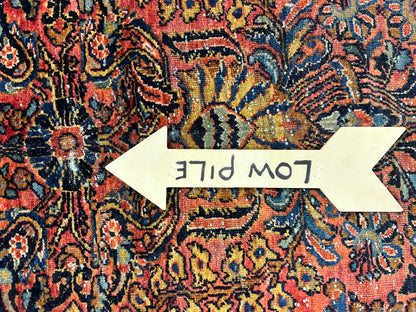 8'11"x11'8" Antique Fine Lamb Wool Sarouke Rug Hand-knotted Carpet