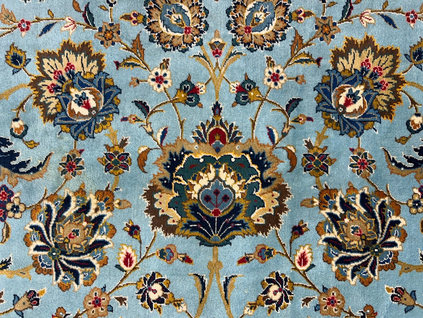 10’8”x14’2” Very Fine Hand-Knotted 100% Wool Pile Kashane Area Rug - Signed