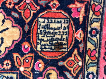 4'1"x6'10" Collector Antique Extra Fine Hand-Knotted 100% Wool Kashane Rug