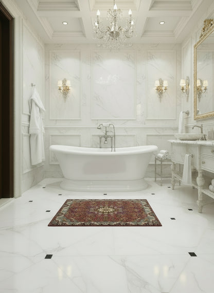 2'x3' Very Fine Hand-Knotted Wool & Silk Tabrize Rug