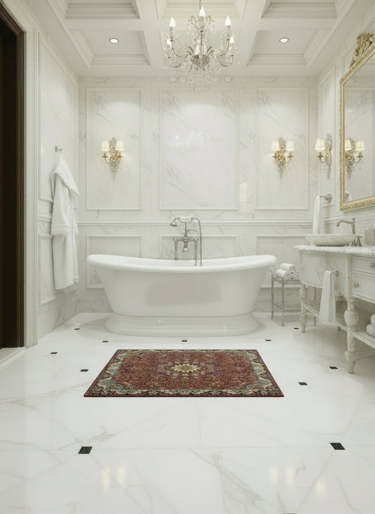 2'x3' Very Fine Hand-Knotted Wool & Silk Tabrize Rug