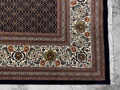 8'4"x11'2" Fine Hand-Knotted 100% Wool Pile Tabrize Fish Style Rug - Carpet